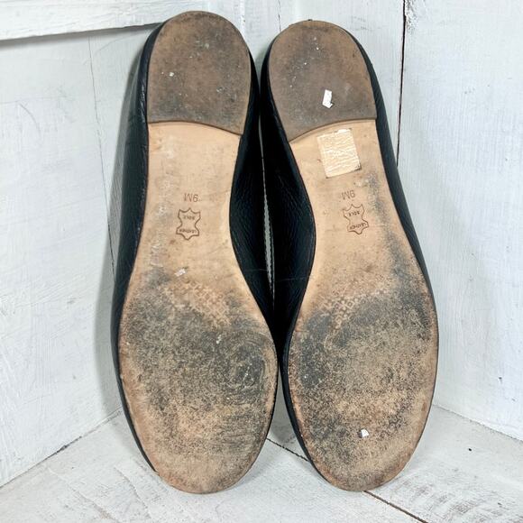 Tory Burch Leather Slip On Round Toe Ballet Flat Shoes Black Women's Size 9M - Picture 5 of 5